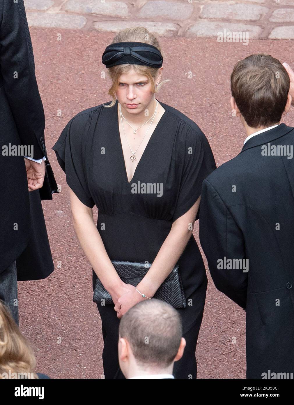 Windsor, England. UK. 19 September, 2022.  Lady Louise Windsor arrives for a Committal Service at St. George's Chapel following the State Funeral of Q Stock Photo