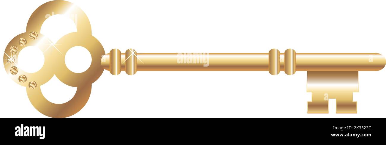 a golden key isolated on white background Stock Vector Image & Art - Alamy