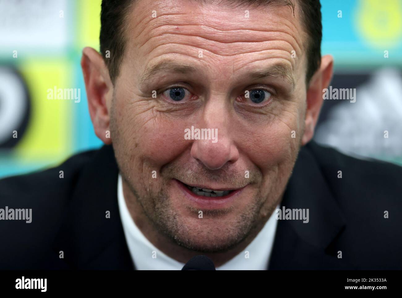 Northern Ireland manager Ian Baraclough speaks during a press conference after the UEFA Nations League Group J Match at Windsor Park, Belfast. Picture date: Saturday September 24, 2022. Stock Photo
