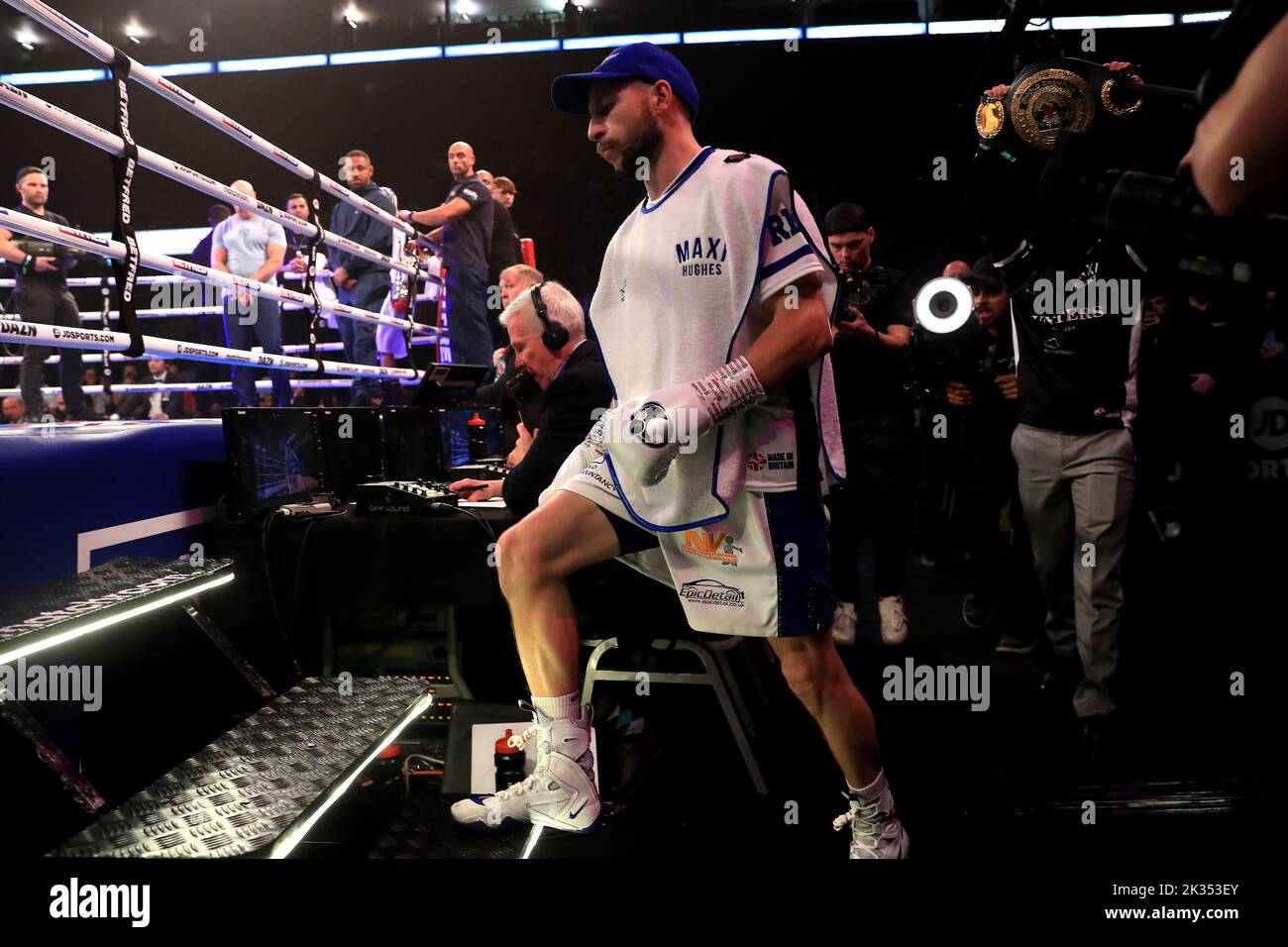 Maxi Hughes makes their way to the ring ahead of the IBO World Lightweight title fight against Kid Galahad at Motorpoint Arena, Nottingham. Picture date: Saturday September 24, 2022. Stock Photo