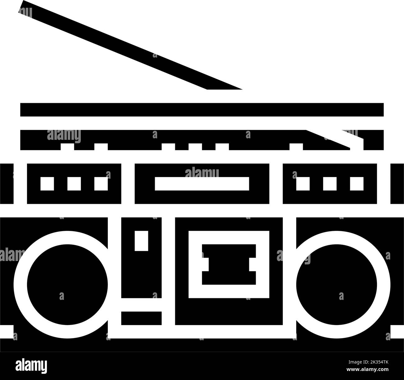 cassette stereo boombox player glyph icon vector illustration Stock ...