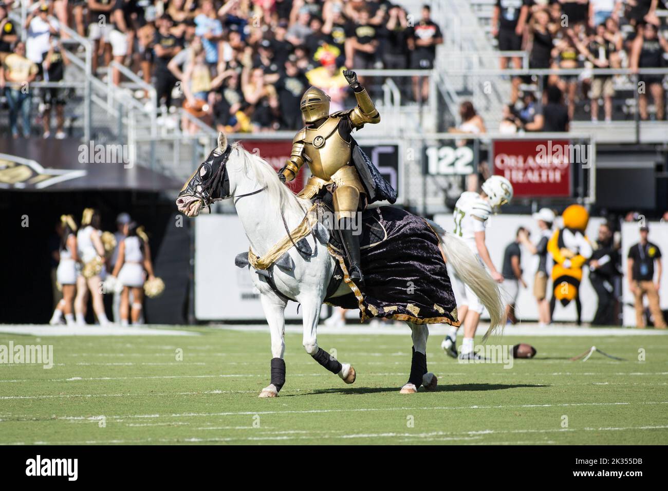 September 24, 2022: Pegasus takes the field before the NCAA football game between the Georgia Tech Yellow Jackets and the University of Central Florida Knights at FBC Mortgage Stadium Orlando, FL. Jonathan Huff/CSM. Stock Photo