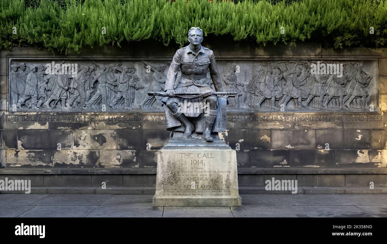 Scottish American War Memorial, Princes Street Gardens, Edinburgh, Scotland, UK. Stock Photo
