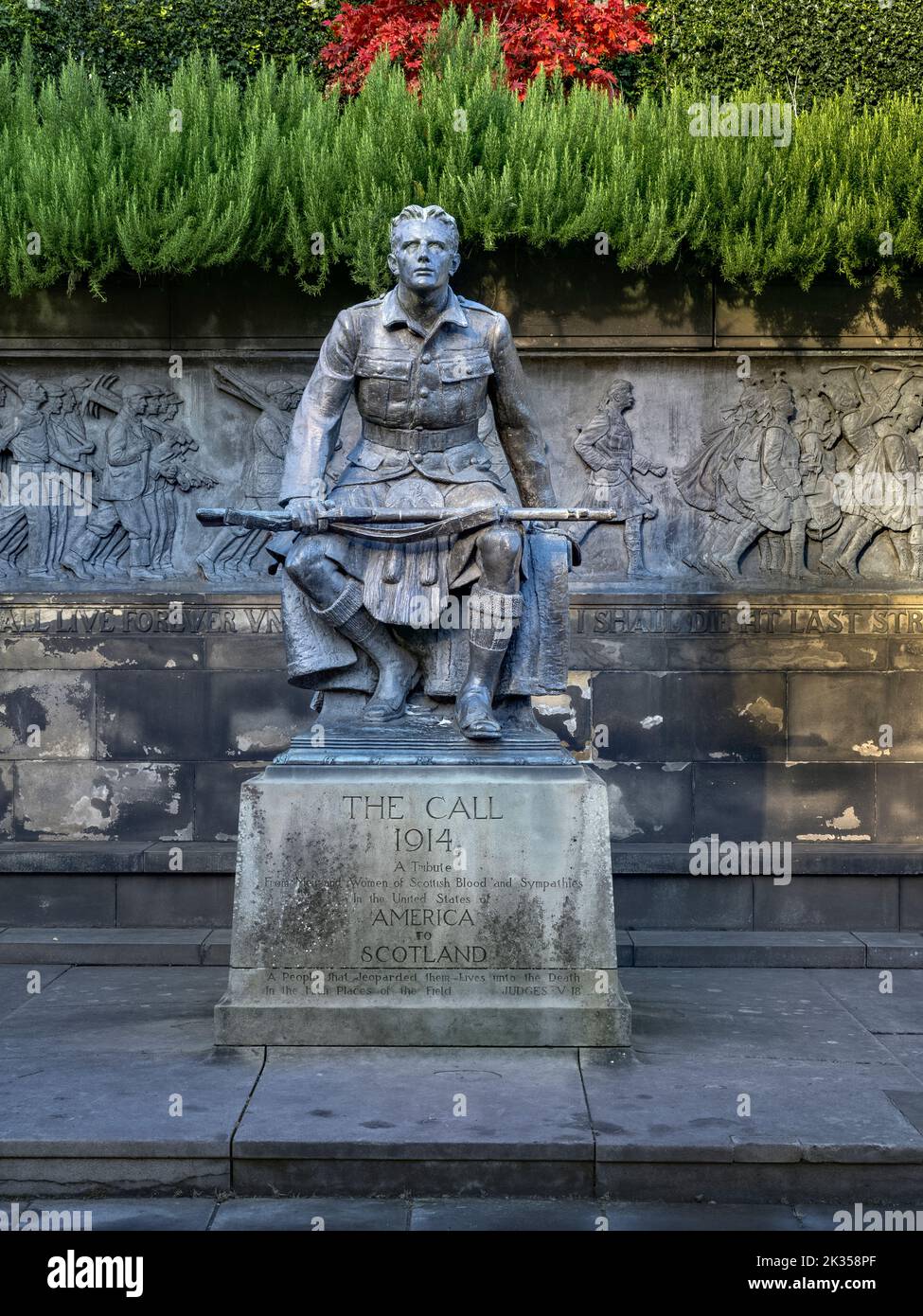 Scottish American War Memorial, Princes Street Gardens, Edinburgh, Scotland, UK. Stock Photo