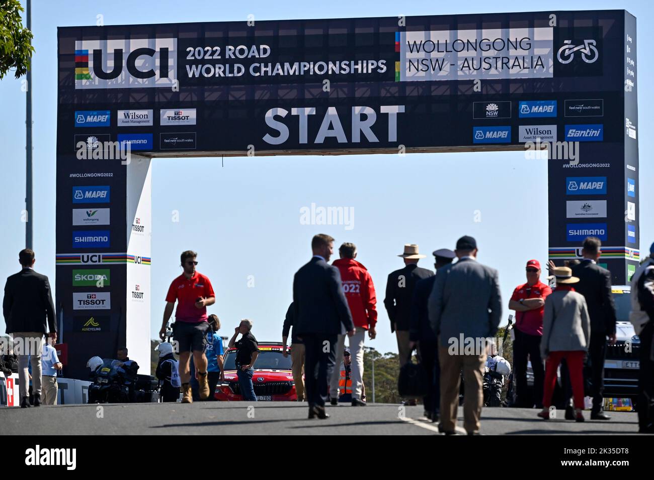 Illustration picture shows the start of the men's elite road race at