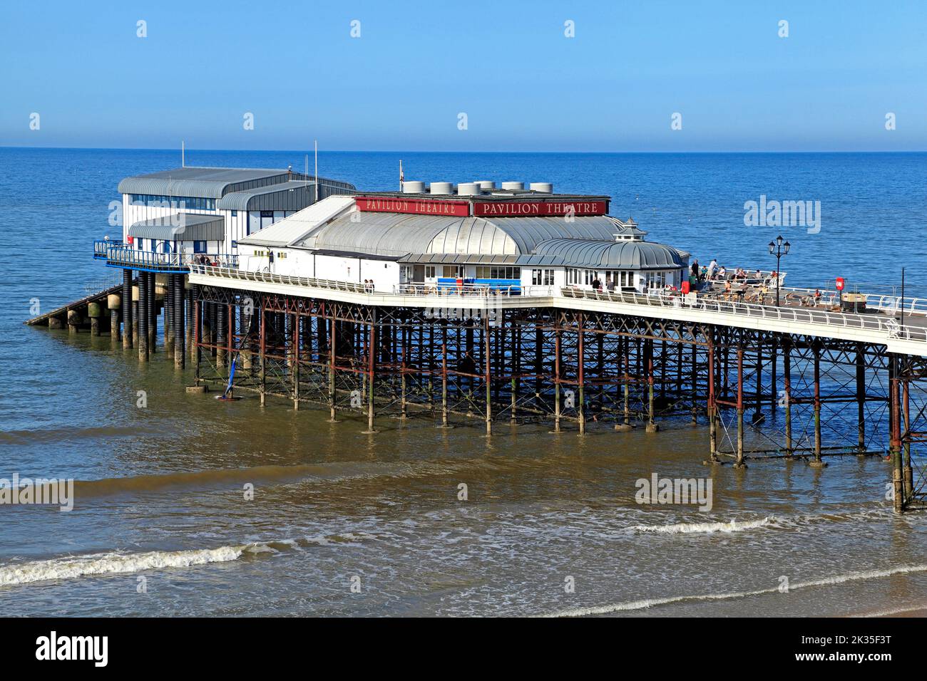 Cromer Pier and Beach, North Sea, Norfolk, England, UK Stock Photo