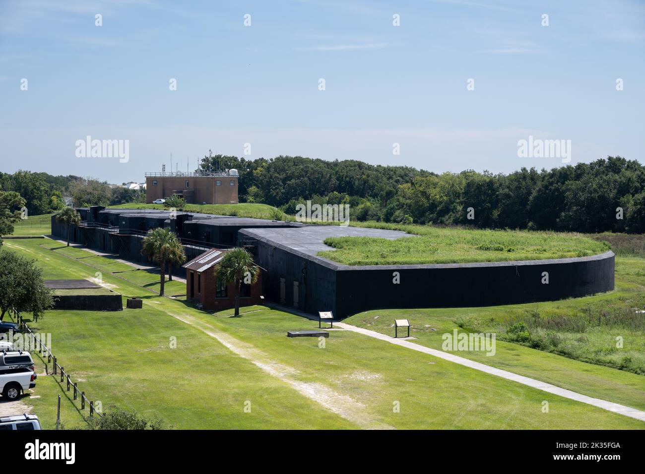Gun batteries from Fort Moultrie National Park Stock Photo