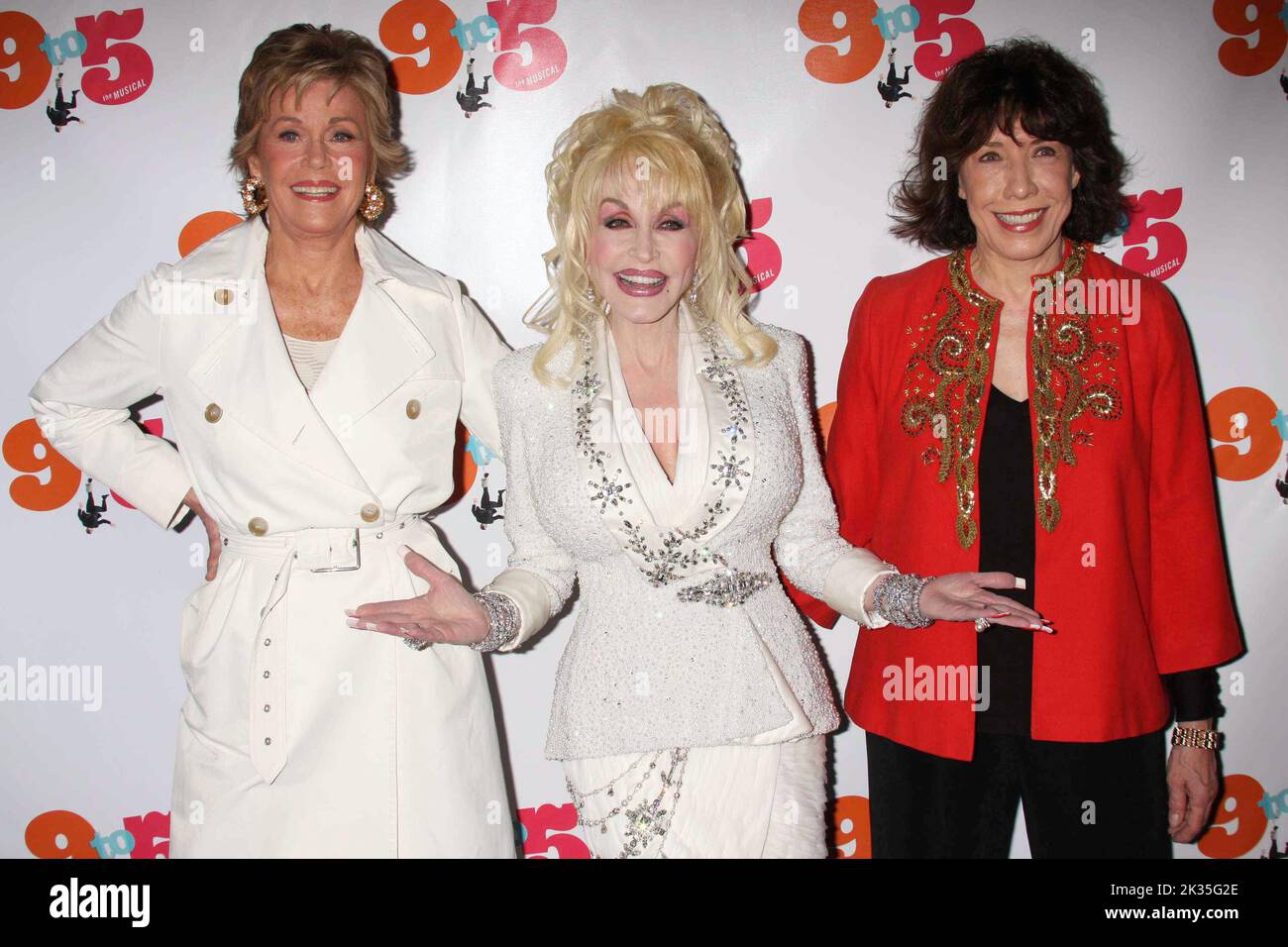 Jane Fonda, Dolly Parton and Lily Tomlin attend the opening night of '9 To 5: The Musical' at the Marriott Marquis Theater in New York City on April 30, 2009.  Photo Credit: Henry McGee/MediaPunch Stock Photo