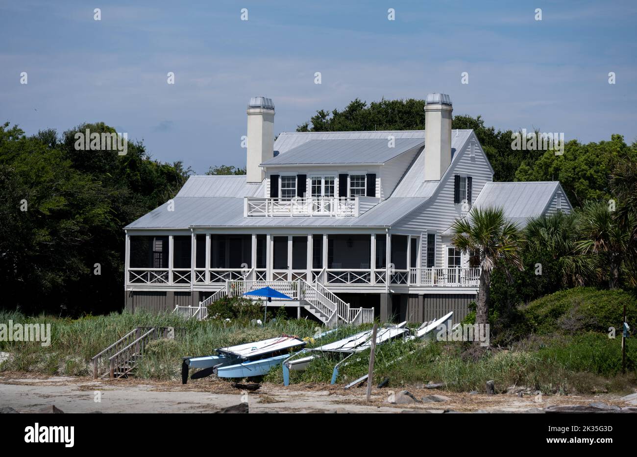A typical beach house in Sullivan's Island, South Carolina Stock Photo