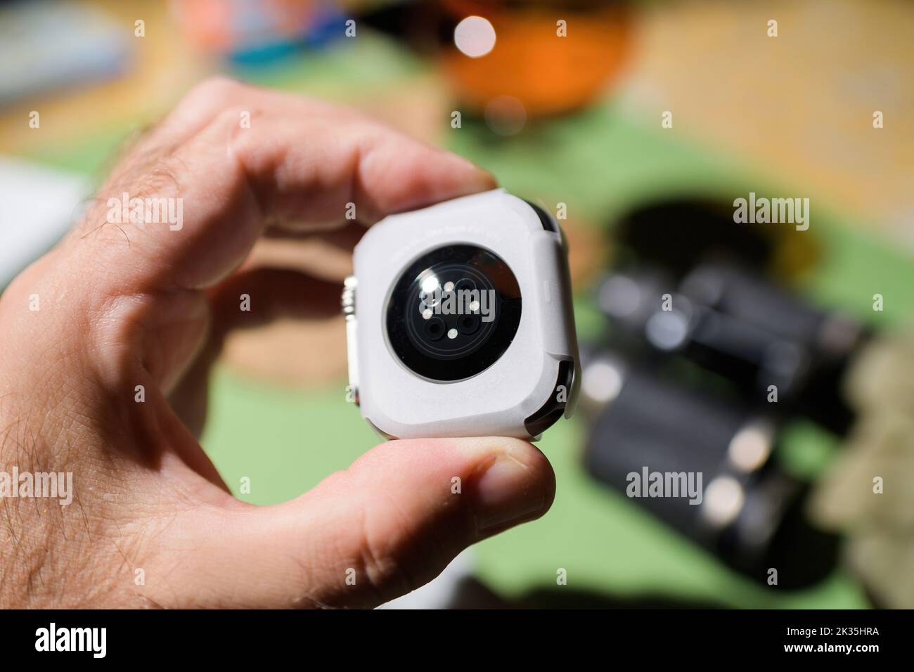 London, United Kingdom Sep 23, 2022 POV male hand showing rear of