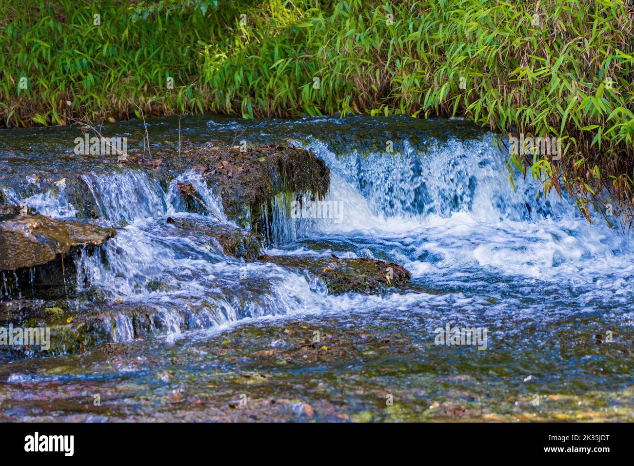 Waterfalls at El Molino Ecotourism Farm in Boyaca, Colombia Stock Photo