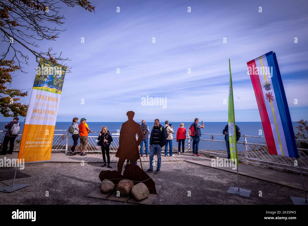 Sassnitz, Germany. 23rd Sep, 2022. Visitors stand on the viewing