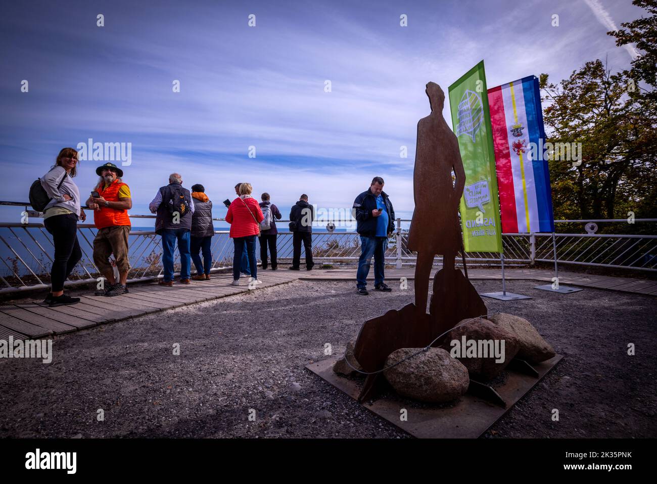 Sassnitz, Germany. 23rd Sep, 2022. Visitors stand on the viewing