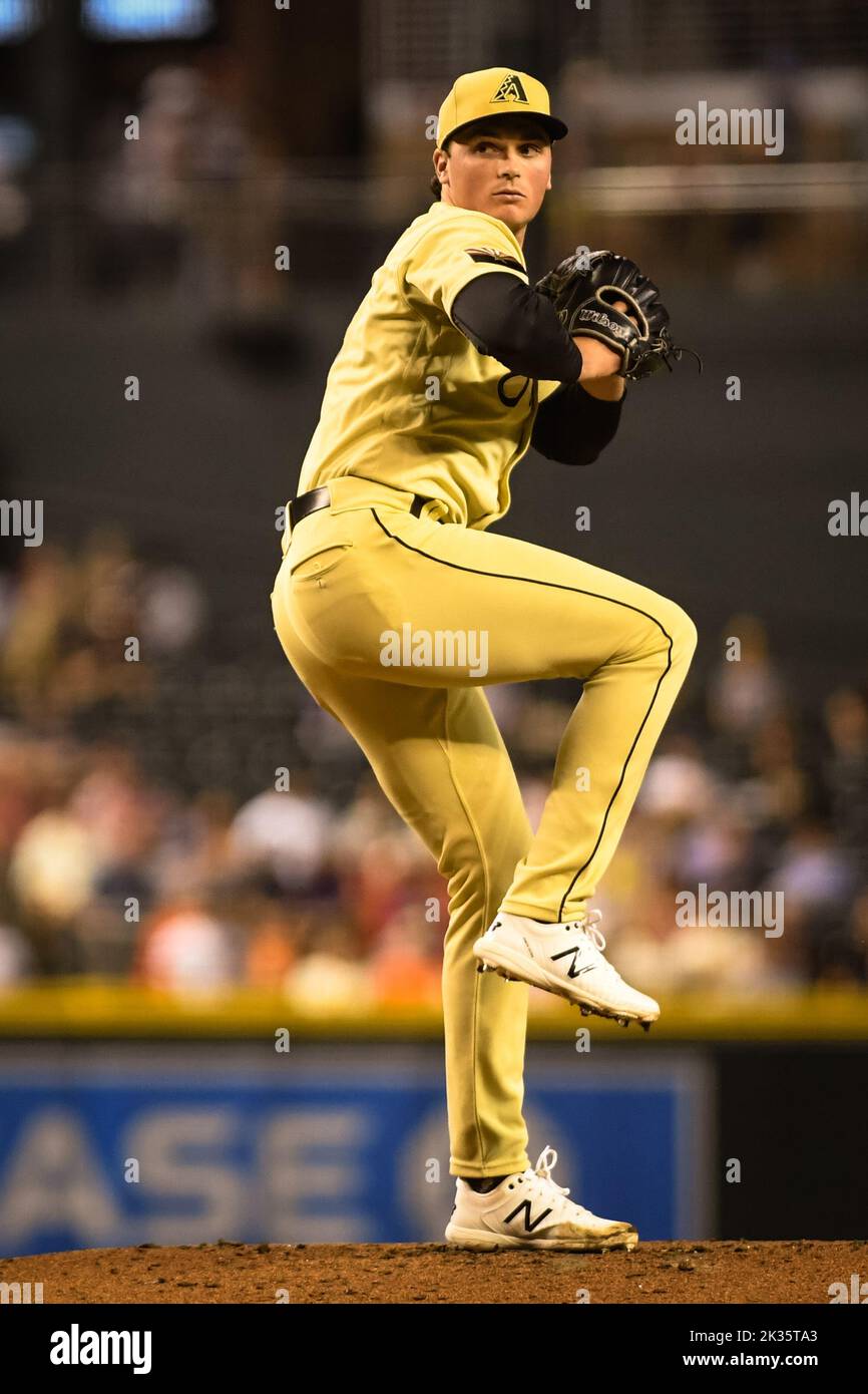 Arizona Diamondbacks pitcher Tommy Henry (47) throws against the San Francisco Giants in the second inning of an MLB baseball game, Friday, September Stock Photo
