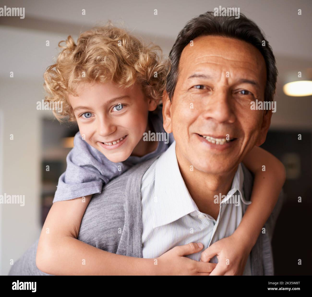 Grandpas are the best. Portrait of a grandfather and his grandson Stock