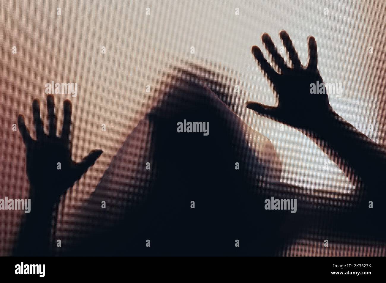 Silhouette behind matte glass hi-res stock photography and images - Alamy