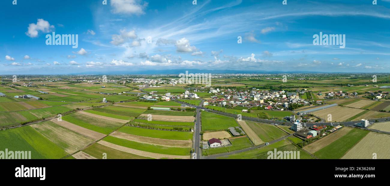 Aerial view of Jianan Plain in Taiwan Stock Photo