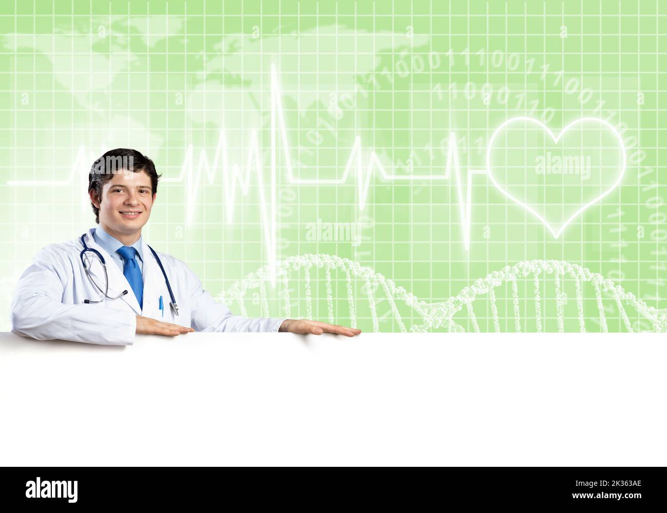 Doctor with banner Stock Photo