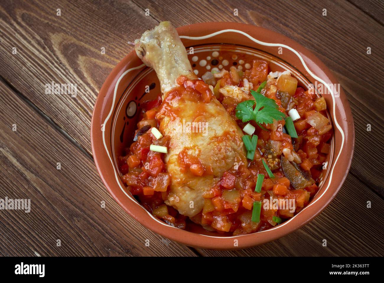 Gabon Nyembwe Chicken -  traditional African recipe from Gabon Stock Photo