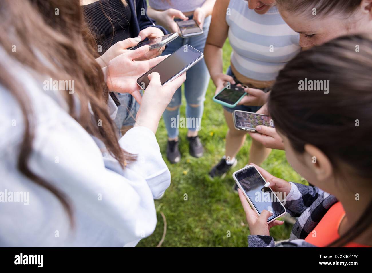 Group only girls teen hi-res stock photography and images - Alamy