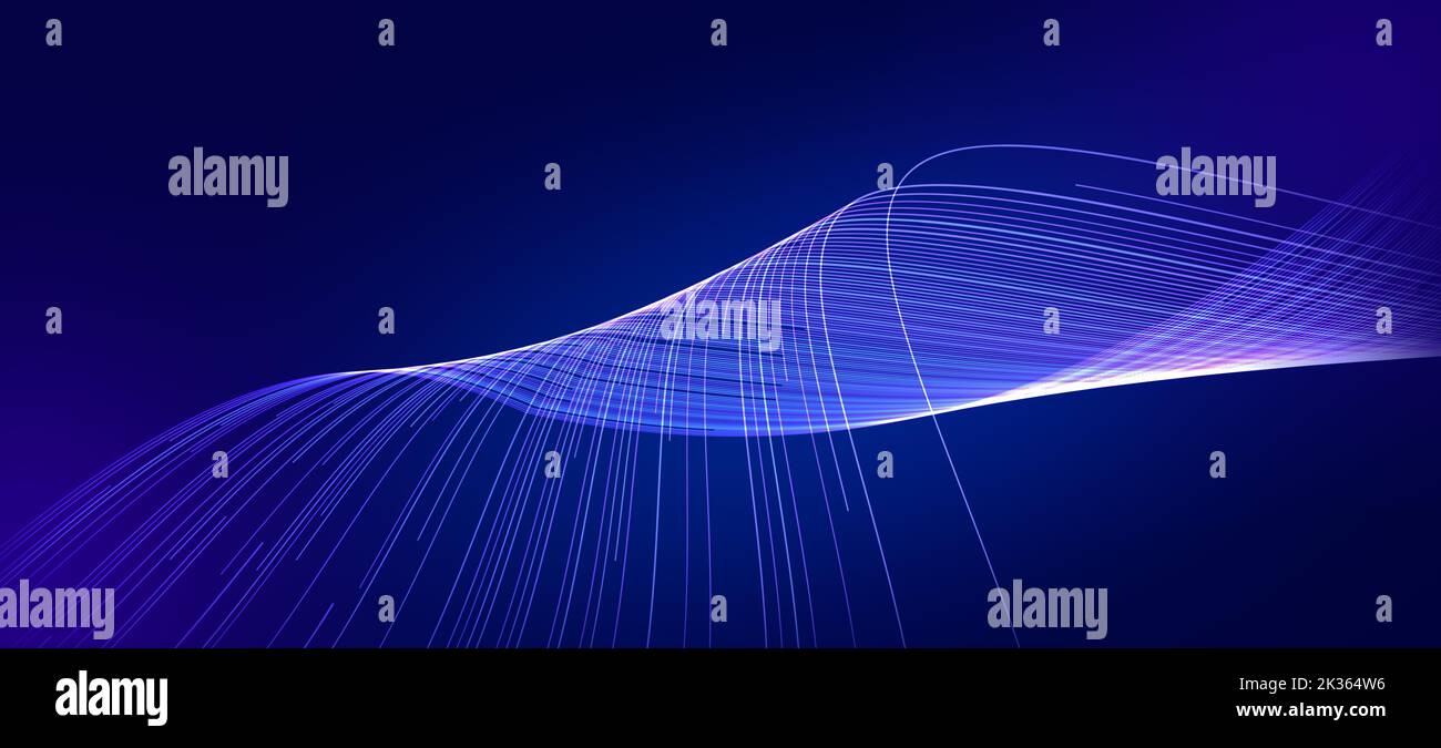 Abstract background of lines or fibers connection with copy or design space. Bid data or block chain concept. Stock Photo