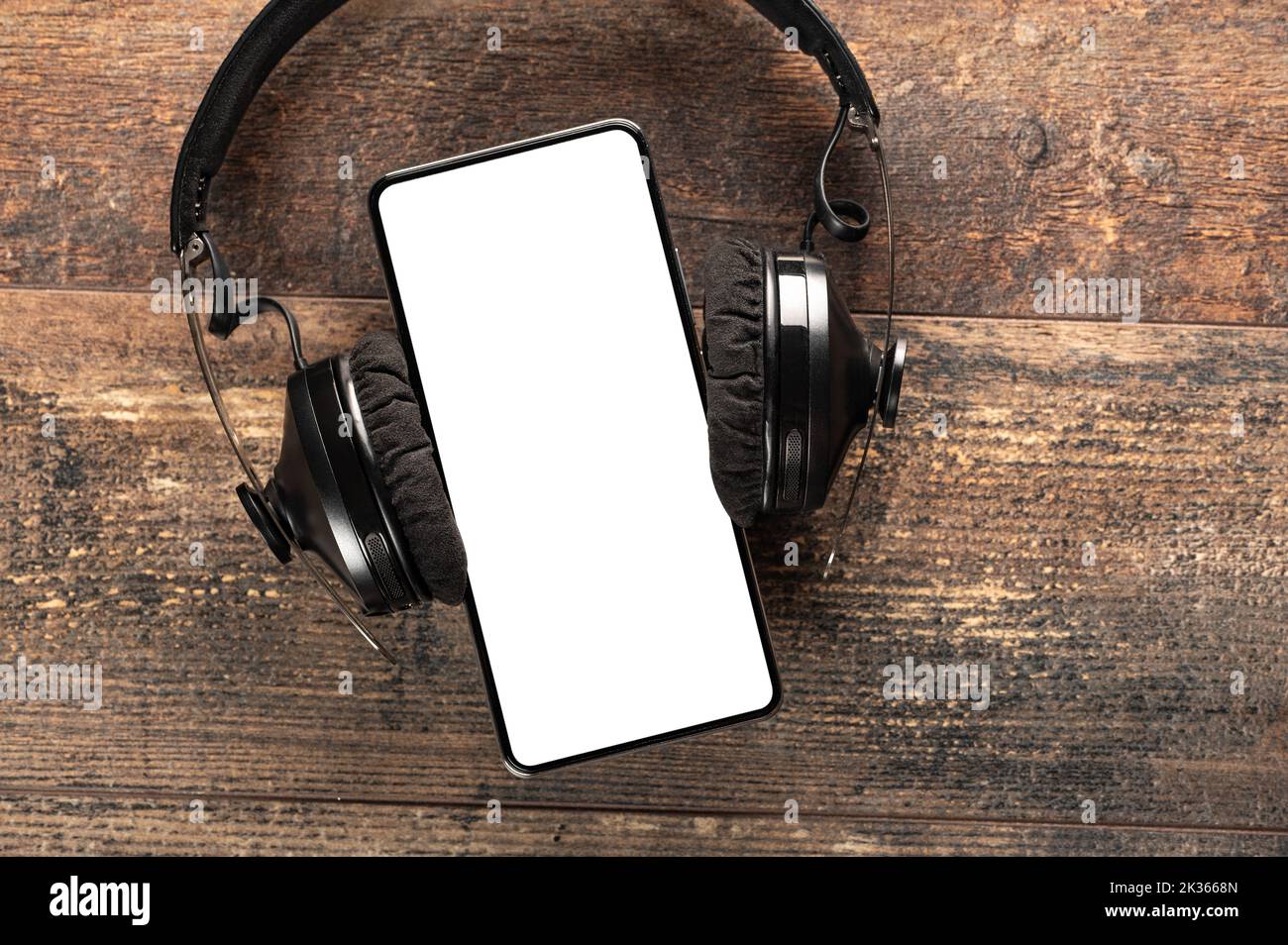 modern mobile phone with blank white screen for inserting an ...