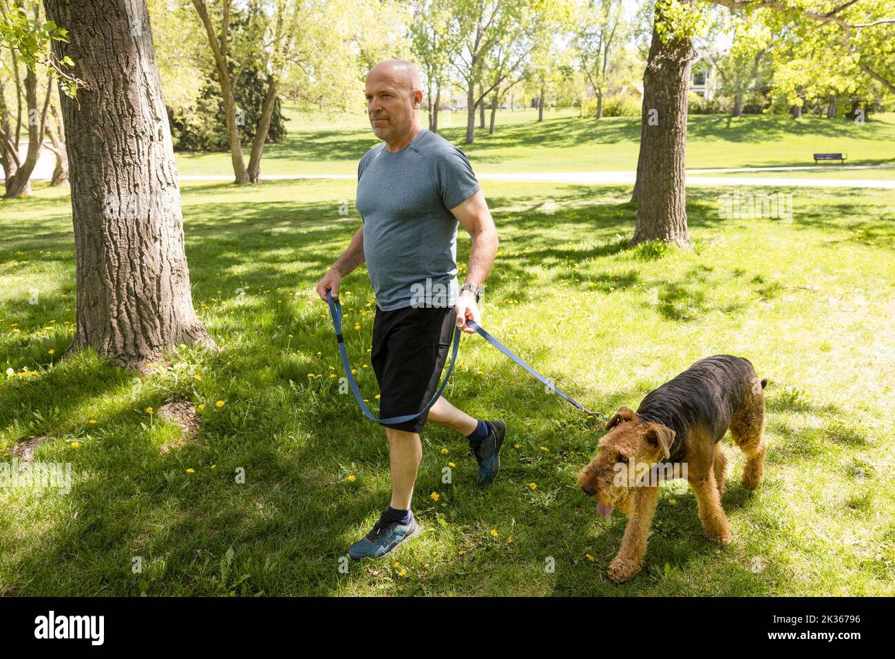 Mature man walking outdoors hi-res stock photography and images - Alamy