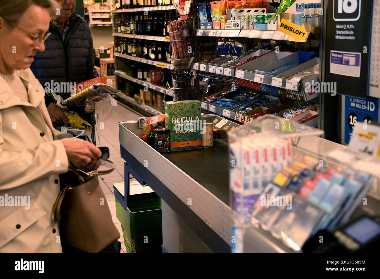 Copenhagen /Denmark/25 September 2022/ Gorcery shoppers at grocery