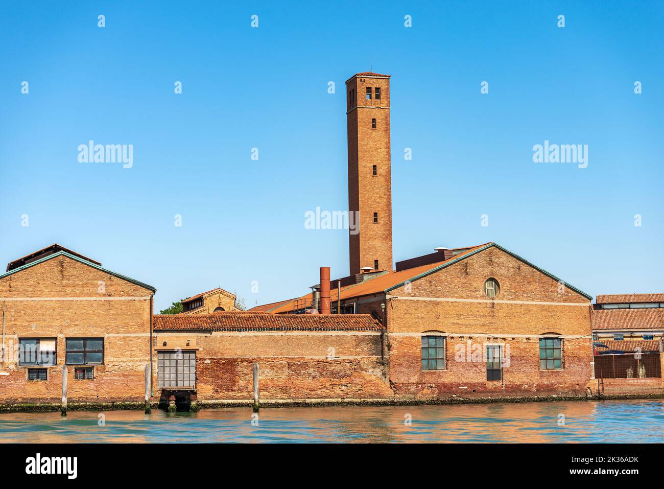 Ancient glass factories of Murano island, famous for the production of artistic glass. Venetian lagoon, Venice, Veneto, Italy, Europe. Stock Photo