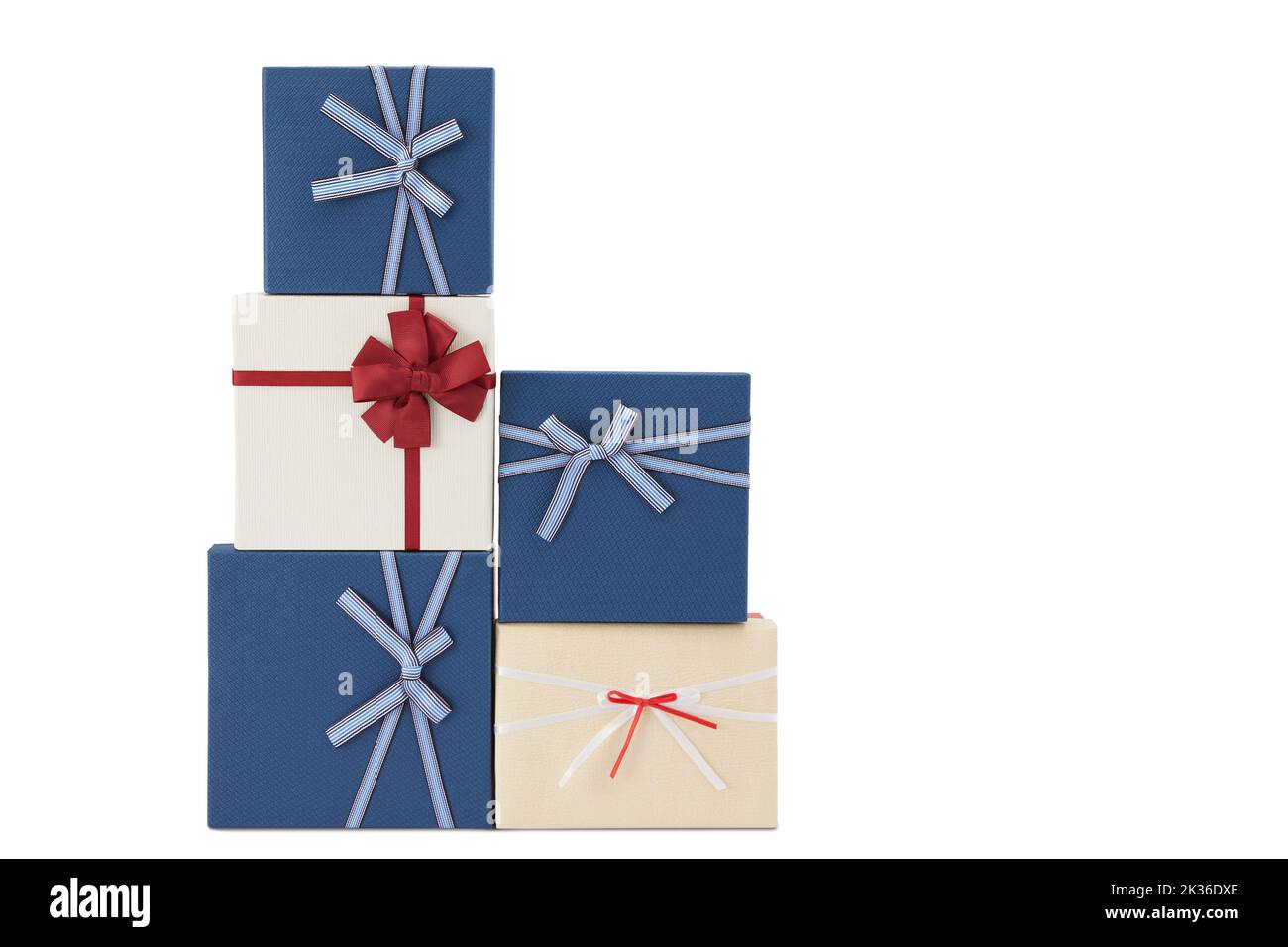Blue Gift Box Isolated on White Stock Photo