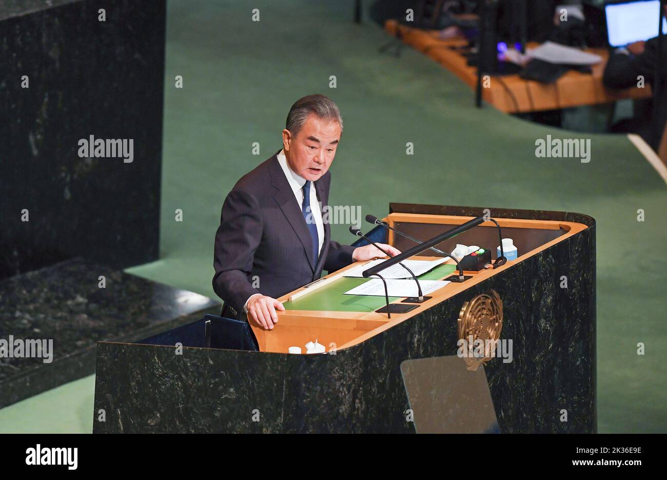 United Nations. 24th Sep, 2022. Chinese State Councilor and Foreign ...