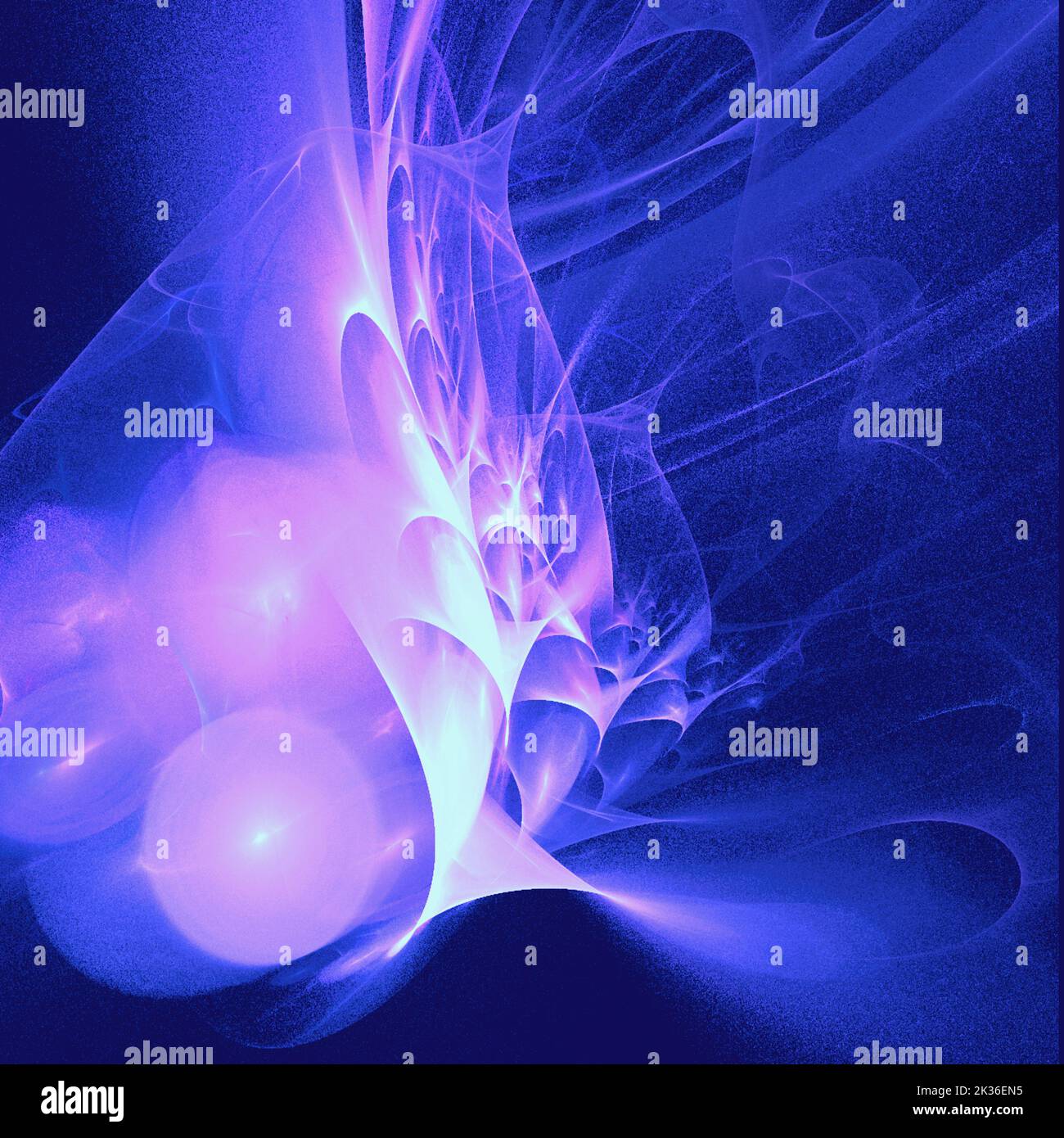 bright abstract background of glowing weaves of blue lines on a dark ...