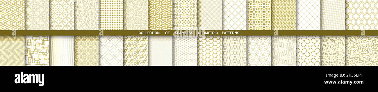 Set of golden vector seamless geometric patterns for your designs and ...