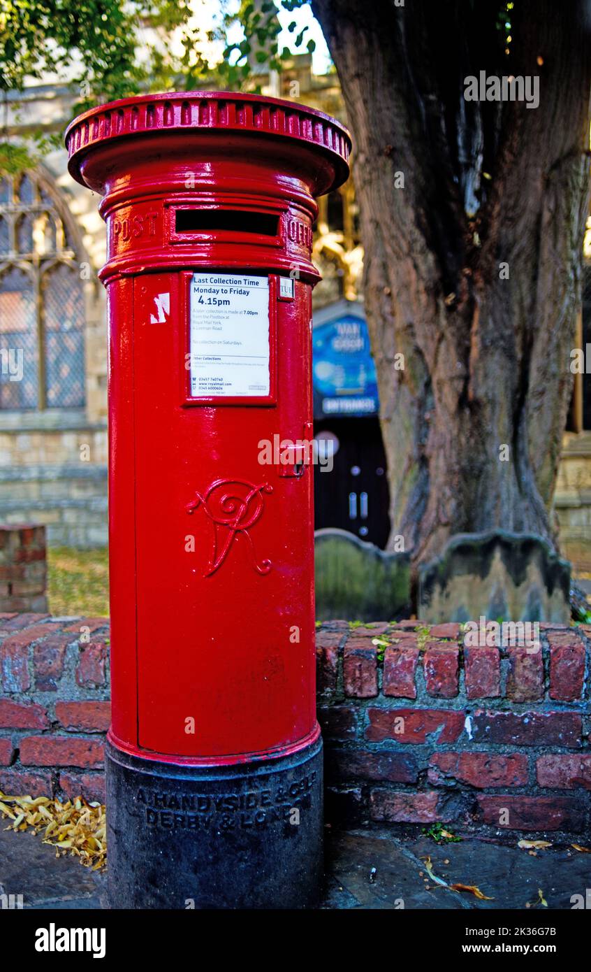 Victorian Postbox, Castlegate, York, England Stock Photo
