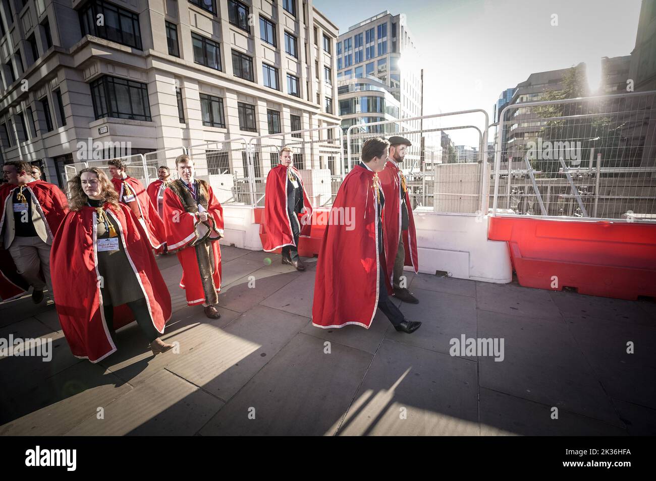 London, UK. 25th September, 2022. Sheep Drive across London Bridge. The ...