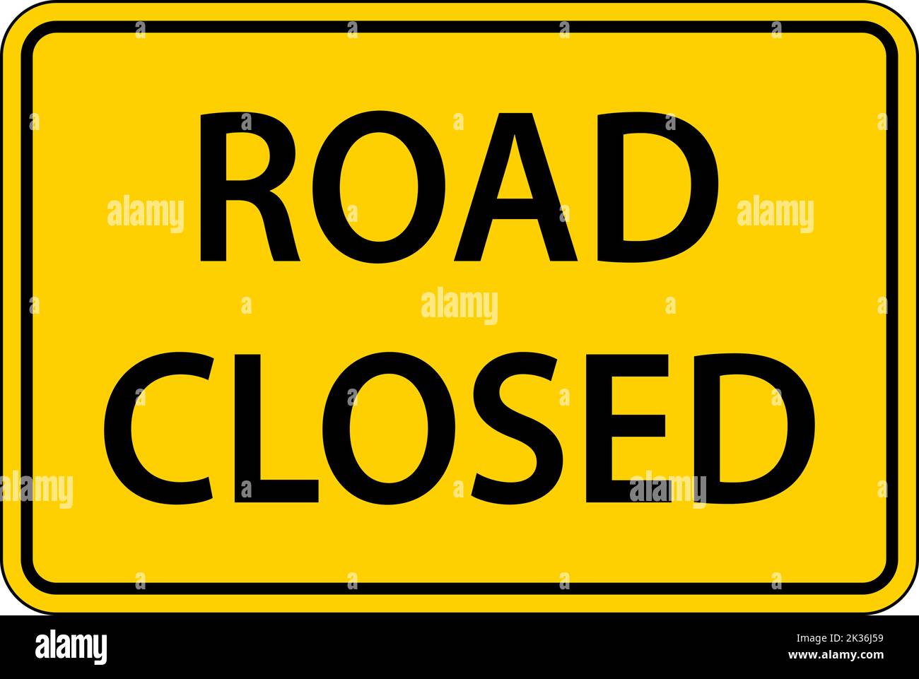 Road Closed Sign On White Background Stock Vector