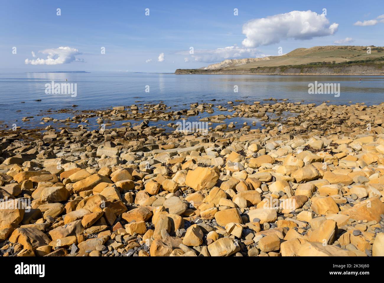 View of Kimmeridge Bay on the Isle of Purbeck in Dorset Stock Photo