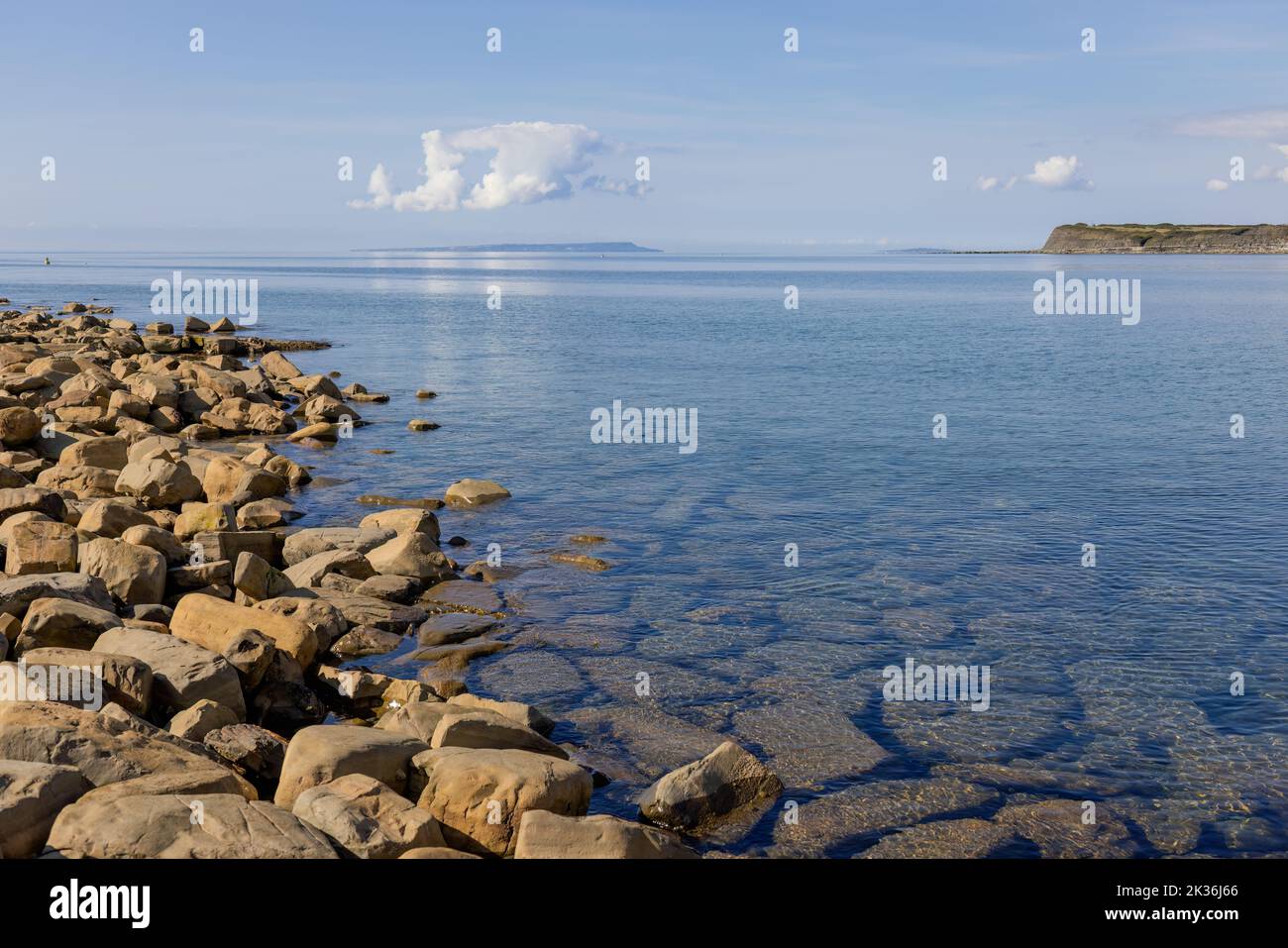 View of Kimmeridge Bay on the Isle of Purbeck in Dorset Stock Photo