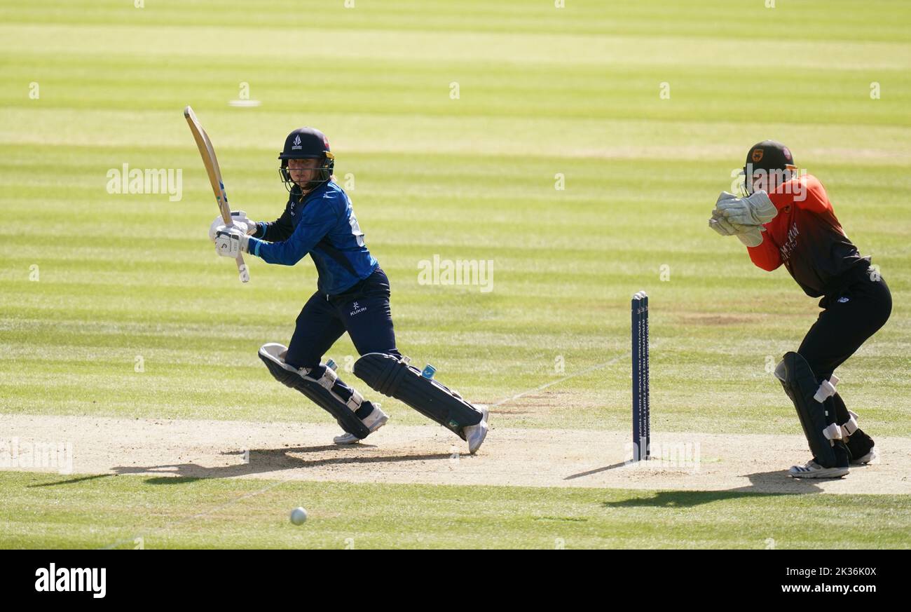 Northern Diamond's Linsey Smith bats during the Rachael Heyhoe Flint Trophy Final at Lord's, London. Picture date: Sunday September 25, 2022. Stock Photo