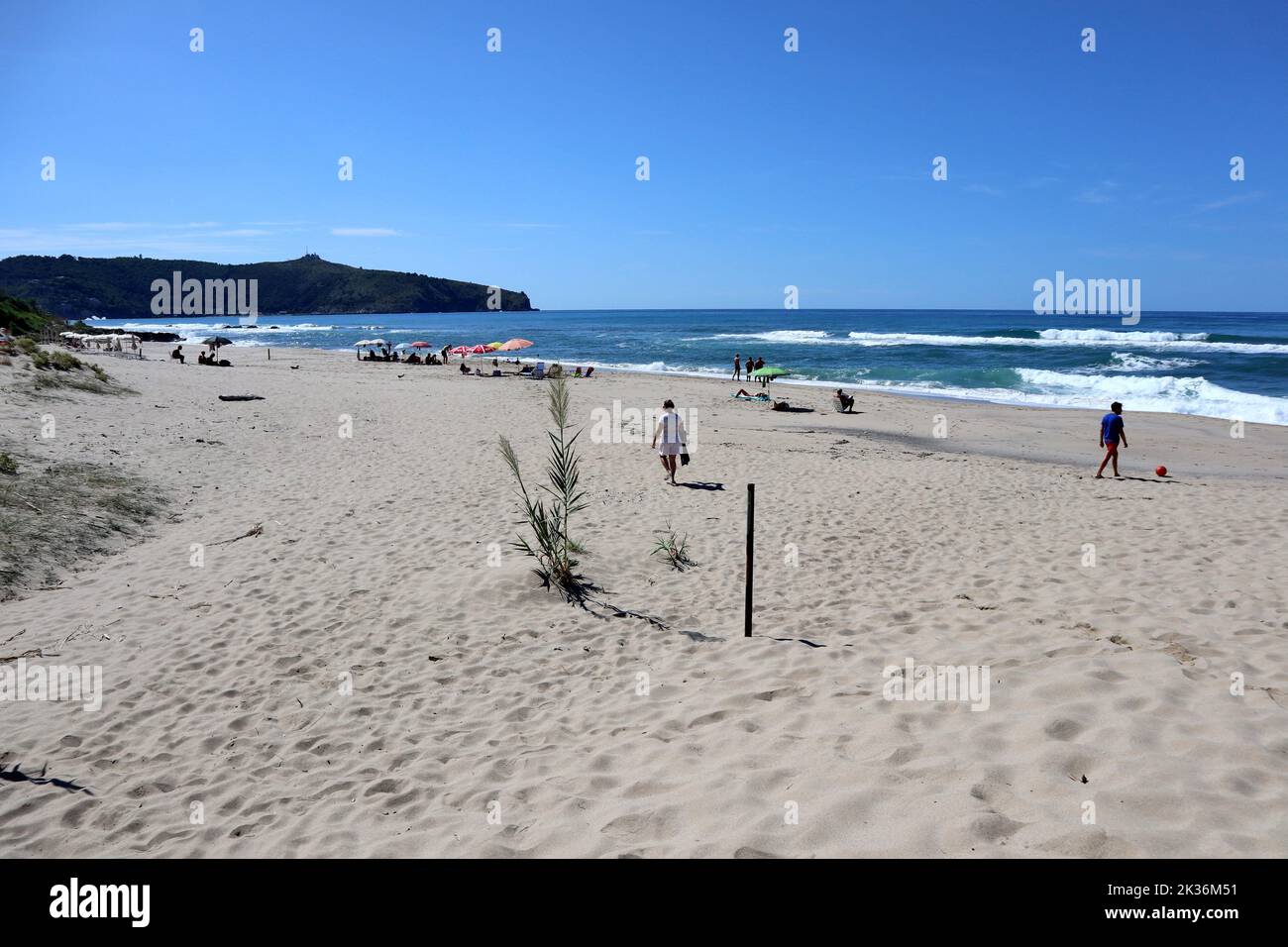 Palinuro - Panorama della spiaggia libera della Baia degli Angeli Stock Photo
