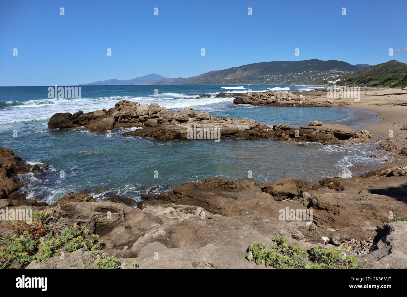 Palinuro - Spiagge del Lido San Pietro dalla scogliera Stock Photo