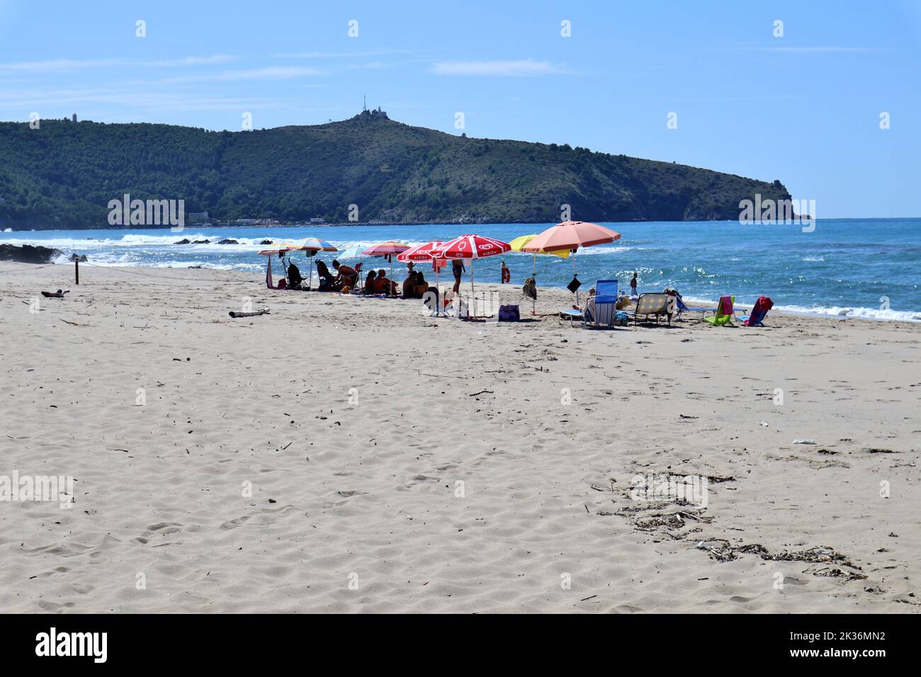 Palinuro - Turisti sulla Spiaggia Le Saline Stock Photo