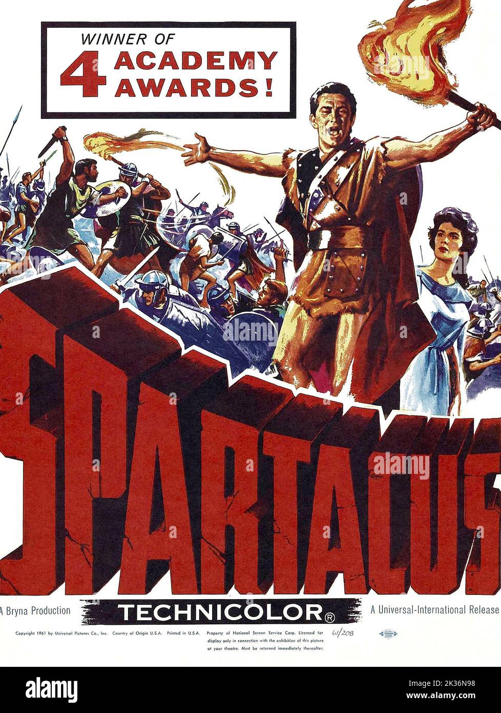 Spartacus 1960.  Spartacus Movie Poster. Kirk Douglas Stock Photo