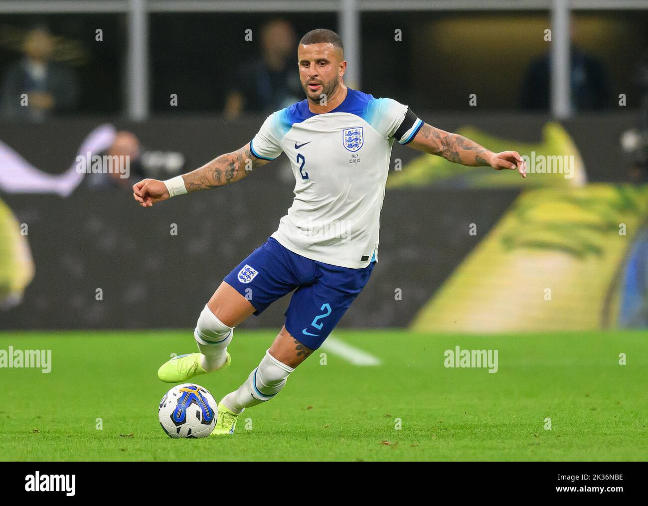 23 Sep 2022 - Italy v England - UEFA Nations League - Group 3 - San Siro England's Kyle Walker during the UEFA Nations League match against Italy. Picture : Mark Pain / Alamy Live News Stock Photo