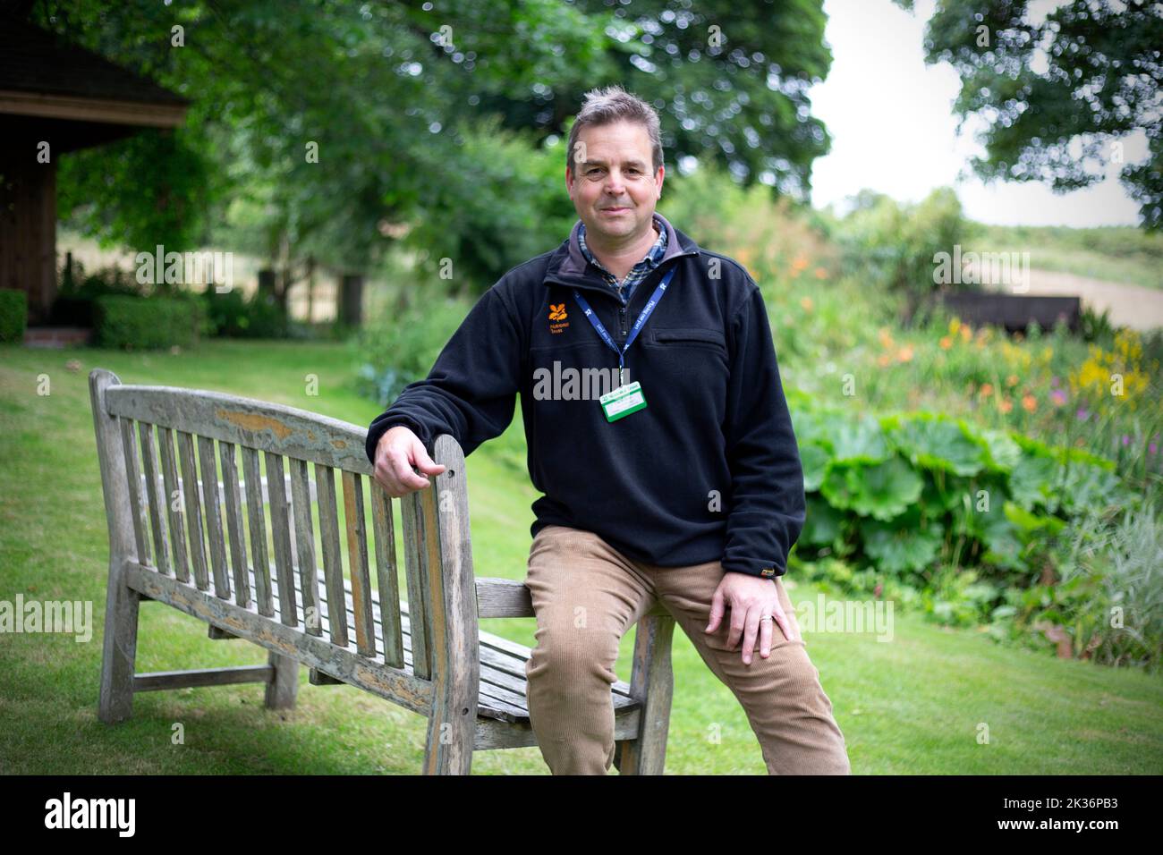 Eric Wilton (General Manager) at Crook Hall and Gardens in County Durham.Crook Hall and Gardens closed in 2020 and the former owners approached the Na Stock Photo