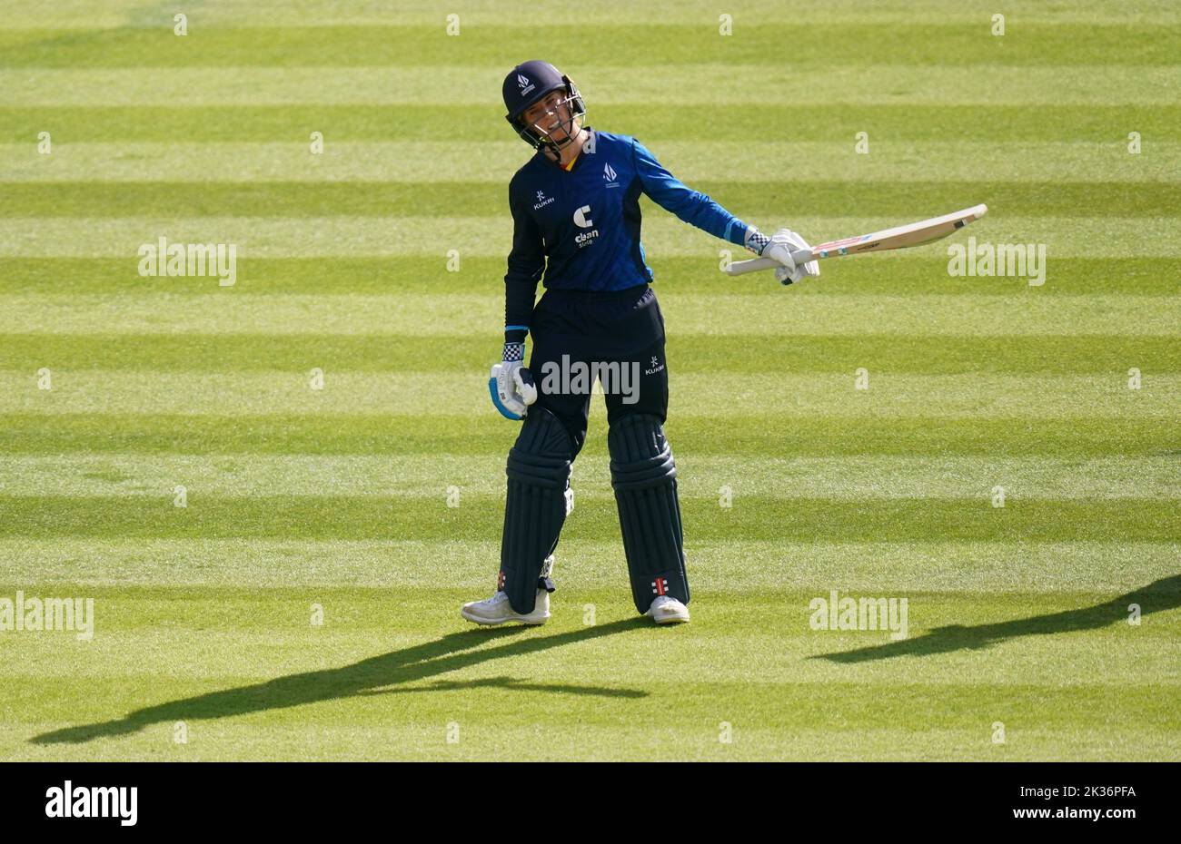Northern Diamond's Lauren Winfield-Hill celebrates reaching her half century during the Rachael Heyhoe Flint Trophy Final at Lord's, London. Picture date: Sunday September 25, 2022. Stock Photo