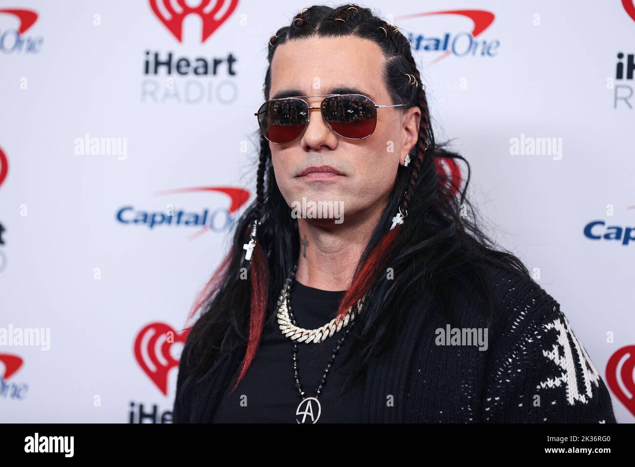 Las Vegas, United States. 24th Sep, 2022. LAS VEGAS, NEVADA, USA - SEPTEMBER 24: Criss Angel (Christopher Nicholas Sarantakos) poses in the press room at the 2022 iHeartRadio Music Festival - Night 2 held at the T-Mobile Arena on September 24, 2022 in Las Vegas, Nevada, United States. (Photo by Xavier Collin/Image Press Agency) Credit: Image Press Agency/Alamy Live News Stock Photo