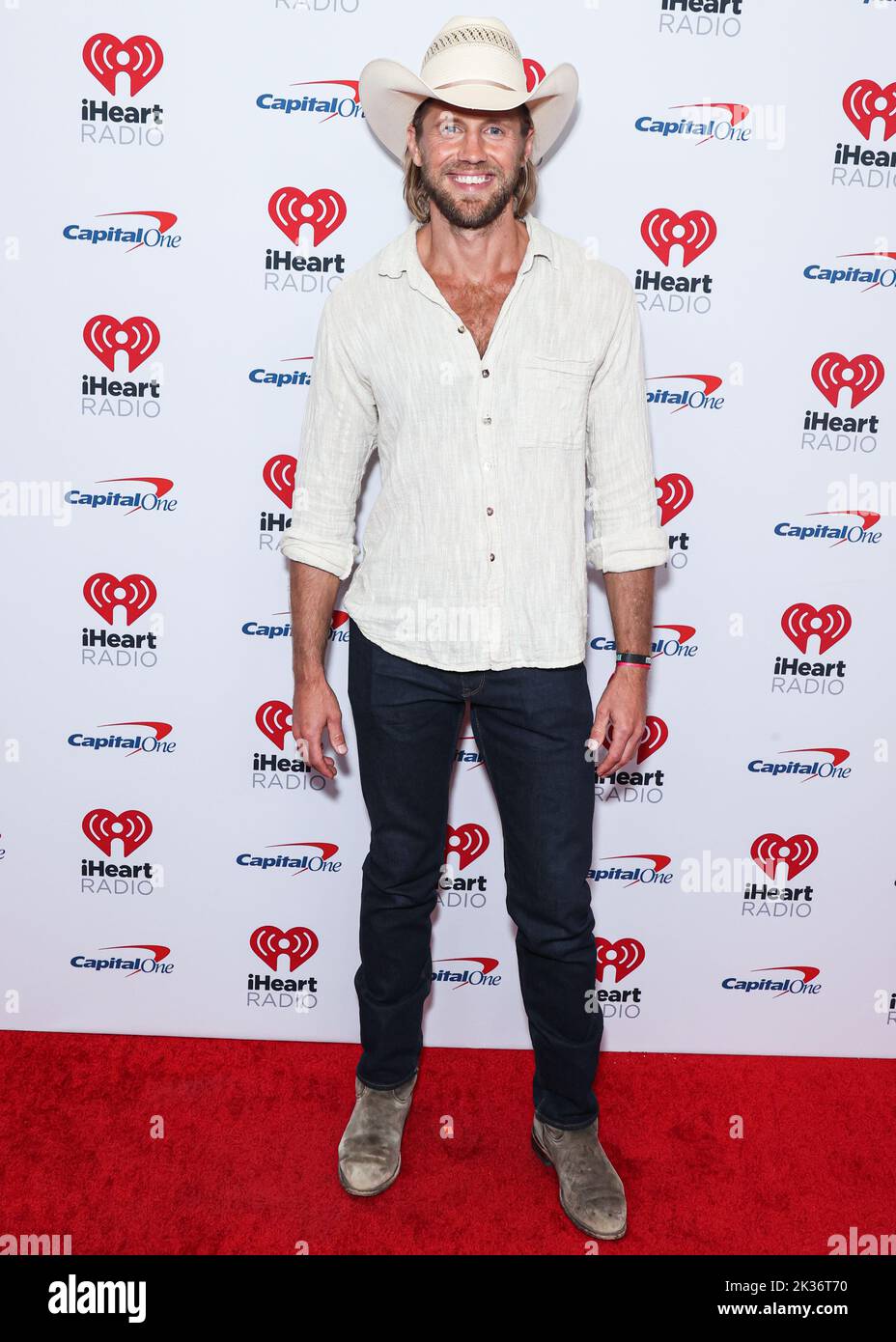 LAS VEGAS, NEVADA, USA - SEPTEMBER 24: Matt Barr poses in the press room at the 2022 iHeartRadio Music Festival - Night 2 held at the T-Mobile Arena on September 24, 2022 in Las Vegas, Nevada, United States. (Photo by Xavier Collin/Image Press Agency) Stock Photo
