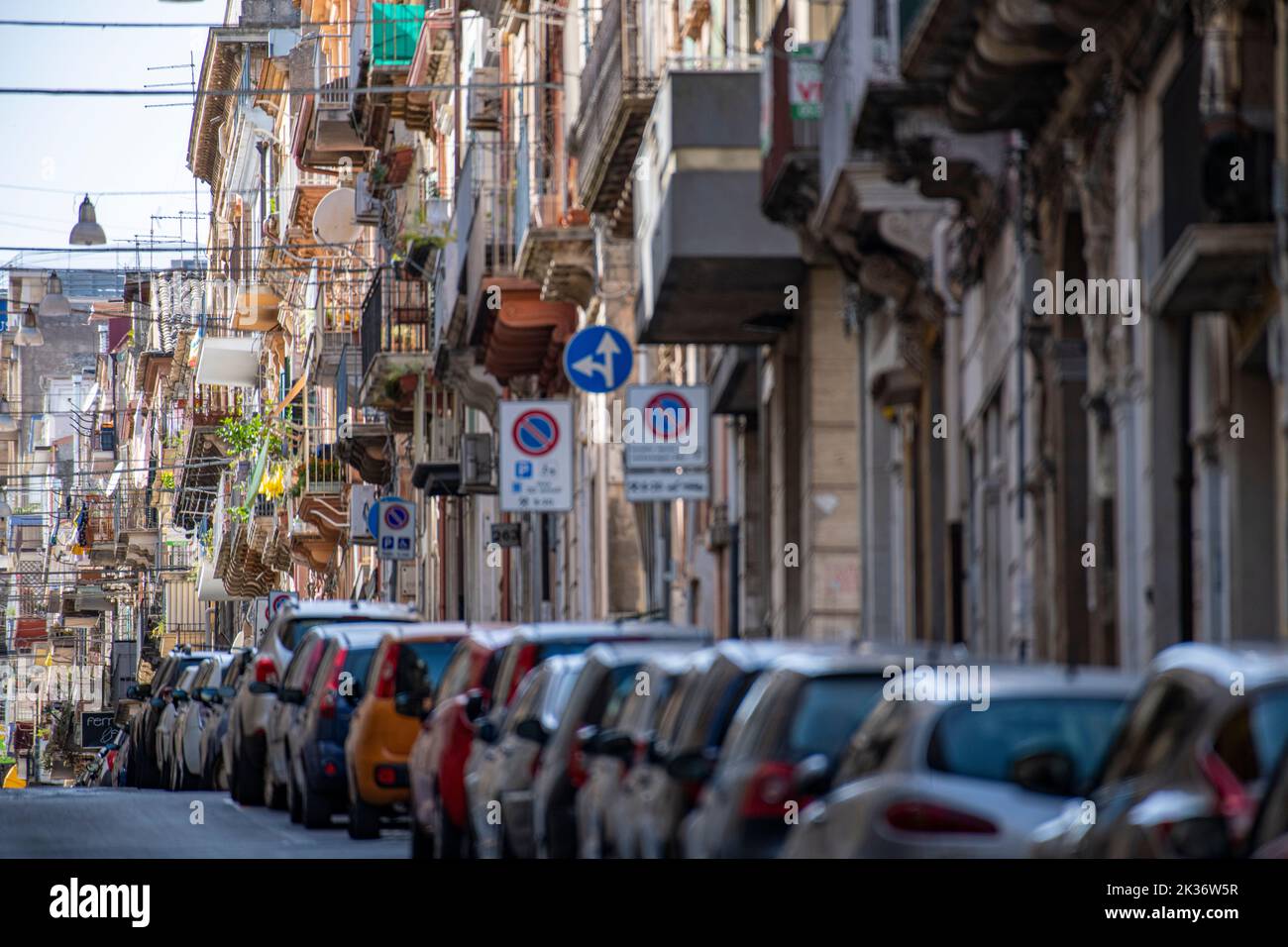 Busy streets in Ragusa Superiore, Ragusa, Sicily, Italy Stock Photo