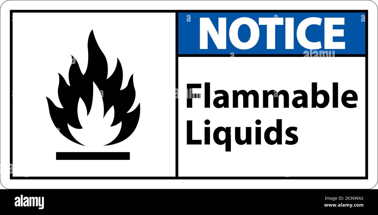 Notice Flammable Liquids Sign On White Background Stock Vector Image
